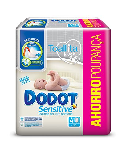 Dodot Toallitas para Bebé Sensitive - Paquete de 4 x 54 Toallitas - Total: 216 Toallitas
