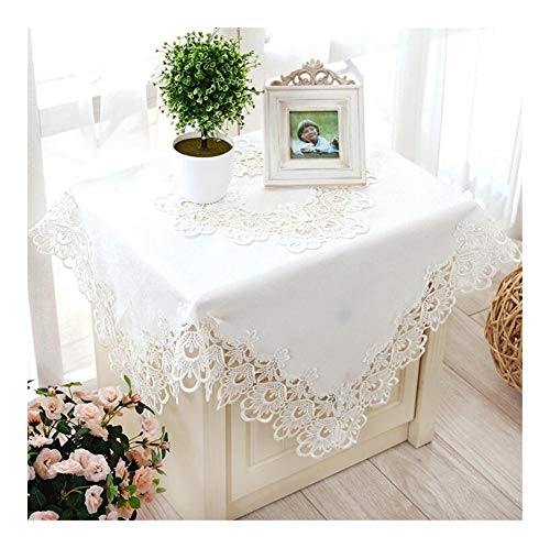 DONGZHI Clásico Tapete de Mesa Cordón Camino de Mesa, Bufandas de tocador Sala Manteles Funda de Silla para casa Navidad Partido (Color : White, Size : 75 * 200cm)