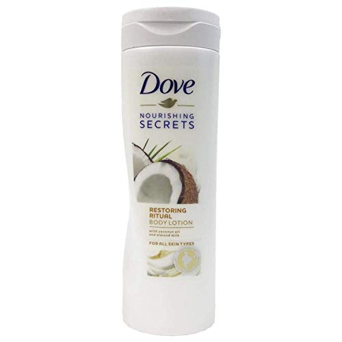 Dove Moisturiser, con aceite de coco y leche de almendras, loción corporal para piel seca 400ml