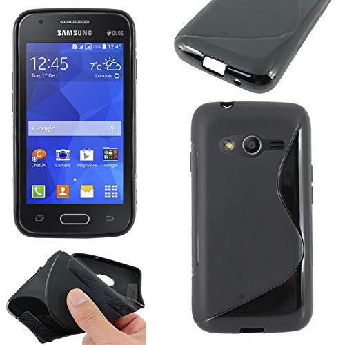 ebestStar - Funda Compatible con Samsung Galaxy Trend 2 Lite SM-G318H, Galaxy V Plus Carcasa Gel Silicona Gel TPU Motivo S-línea, S-Line Case Cover, Negro [Aparato: 121.4 x 62.9 x 10.7mm, 4.0'']