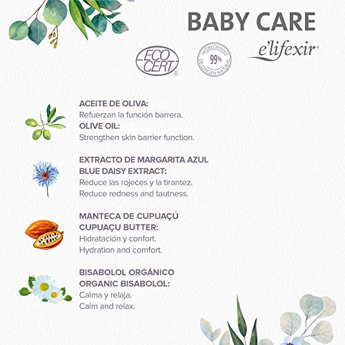 Elifexir Baby Care - Crema Facial Reparadora Calmante para Bebé | Reduce Rojeces y Tirantez | Hidratación y Confort | Hipoalergénica | 99% Ingr. Naturales | Refuerza la Función Barrera - 50ml