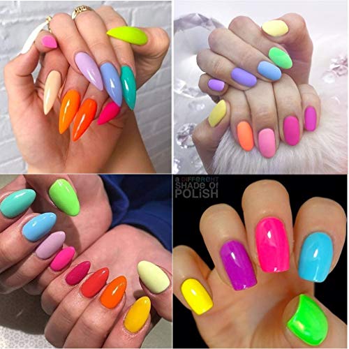 Elite99 Esmaltes Semipermanentes de Uñas en Gel UV LED de Color Neon, 12pcs Kit de Esmaltes de Uñas 10ml