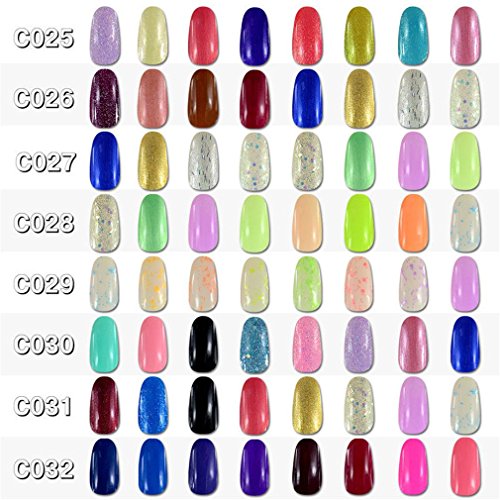 Elite99 Kit Uñas de Gel Esmalte Semipermanente 8pcs Colore Gel Coat Shellac Laca Soak Off Top Coat Base Coat UV LED Manicura Arte 7ml-C002