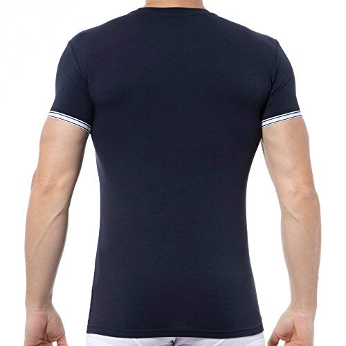 Emporio Armani Athletics Short Sleeve Crewneck T-Shirt Pijama - Parte de Arriba, Azul Marino, S para Hombre