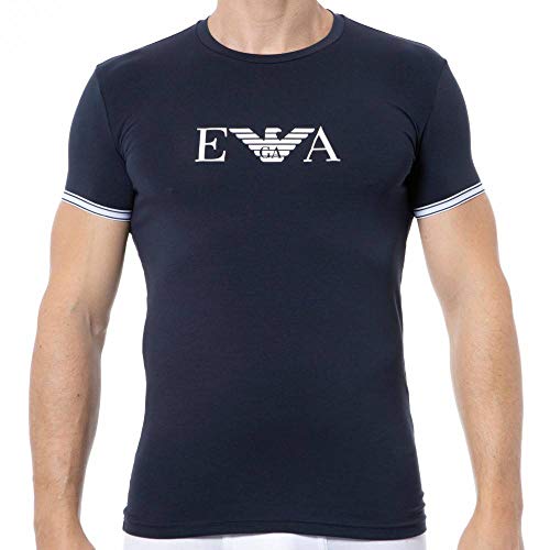 Emporio Armani Athletics Short Sleeve Crewneck T-Shirt Pijama - Parte de Arriba, Azul Marino, S para Hombre