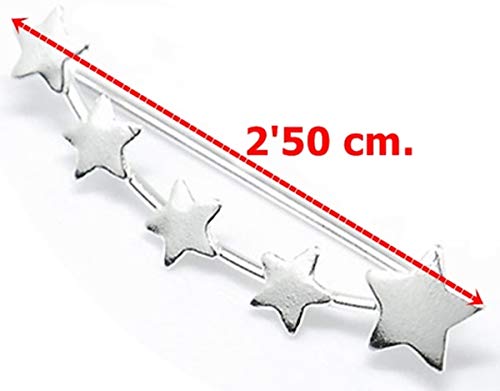 ENTREPLATA Pendientes Trepadores Ear Climber Plata de Ley 925 5 Estrellas.