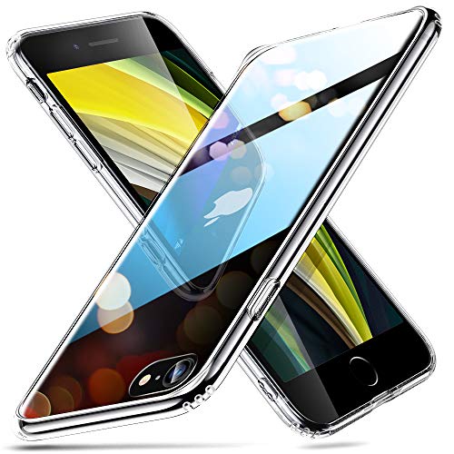 ESR Funda Transparente HD para iPhone SE [Resistente Arañazos][Resistente Amarilleo][Parte Trasera Cristal Templado 9H][Marco Parachoques TPU Flexible][Absorción Golpes][Funda iPhone SE] Transparente