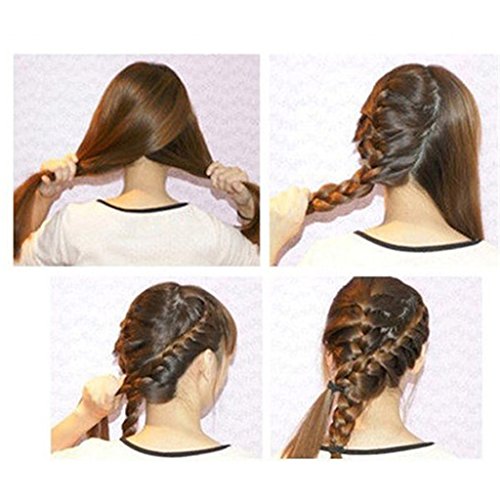 Estilo Completo DIY Braid Espigado pelo Placas trenzado umge Árboles Clip herramientas negro