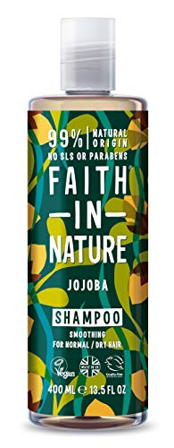 Faith in Nature Champú Natural de Jojoba, Suavizante, Vegano y No Testado en Animales, sin Parabenos ni SLS, para Cabello de Normal a Seco, 400 ml