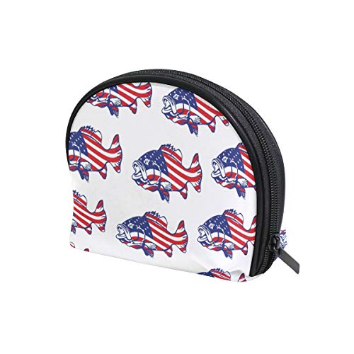 FANTAZIO maquillaje cremallera bolsa bandera americana bolso organizador