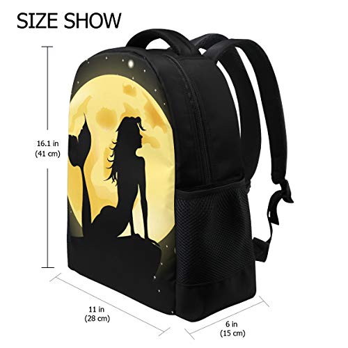 FANTAZIO Mochila de la Bella Sirena en la luna llena patrón mochila escolar Daypack