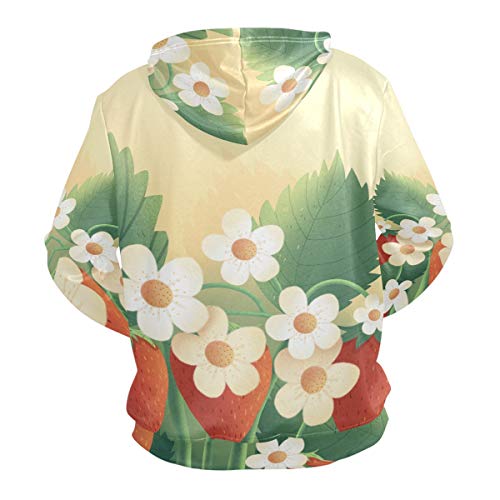 Flor Silvestre Blanca Sudadera con Capucha Sudaderas Deportivas con Estampado 3D Impresión Hoodie Sweatshirt para Niñas Niños Hombres (Tela Saludable)