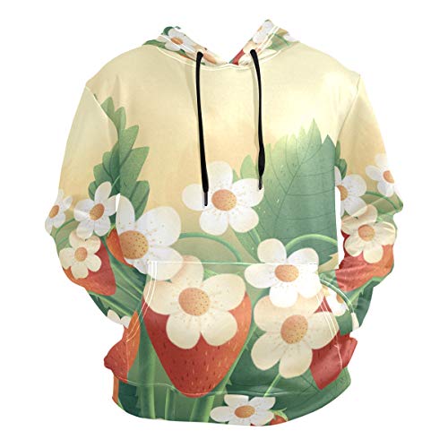 Flor Silvestre Blanca Sudadera con Capucha Sudaderas Deportivas con Estampado 3D Impresión Hoodie Sweatshirt para Niñas Niños Hombres (Tela Saludable)