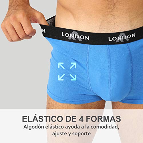 FM London Fitted Boxer, Multicolor (Classic Mix 10), X-Large (Pack de 8) para Hombre