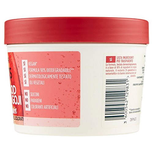 Fructis de Garnier - Mascarilla nutritiva 3 en 1 con bayas de Goji, fórmula vegana para cabellos teñidos, 390 ml