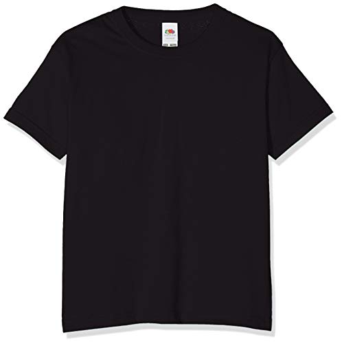 Fruit of the Loom Value T, Camiseta Niño, Negro (Schwarz - Schwarz), 14-15 años