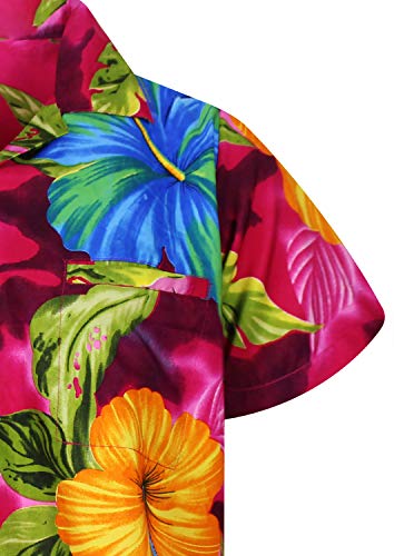 Funky Camisa Hawaiana, BigFlower, Pink, S