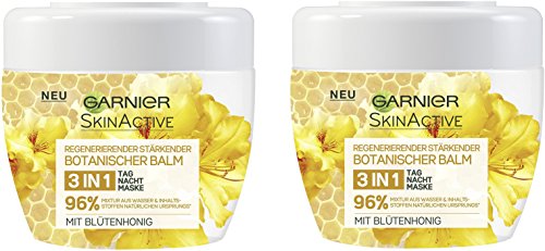 Garnier Esquí nactive Botánico Balm 3 in1 Día + Noche + Máscara con flor miel, 2 unidades (2 x 140 ml)