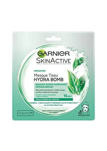 Garnier Skinactive Face S.ACT MASK H.BOMB SA32G FR/NL GREEN máscara facial 32 g - Máscaras faciales (Unisex, Piel mixta, Piel normal, Hidratante, Matificante, 5 mm, 175 mm, 130 mm)