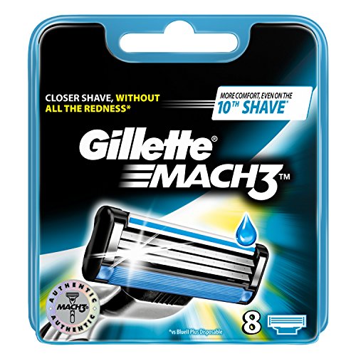 Gillette Mach 3 - Cuchillas de recambio para maquinilla de afeitar (8 unidades)