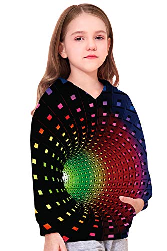 Goodstoworld Sudaderas con Capucha 3D Pasillo del Espacio A Anime Fantasía Hoodie Estampado Pullover Tendencia Sweatshirt Otoño Invierno para Chicas Niño Niña Pasillo del Espacio A 14-16 años