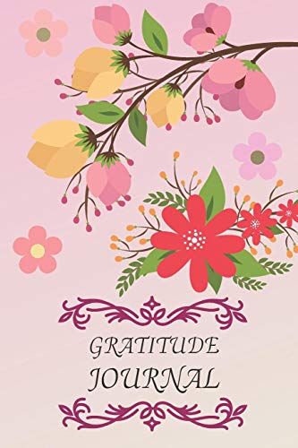 Gratitude Journal: Pink Flower Blossom Image Cover - Simple Prompts To Write & Draw With Happiness Scale , Bliss Daily Gratitude Planner