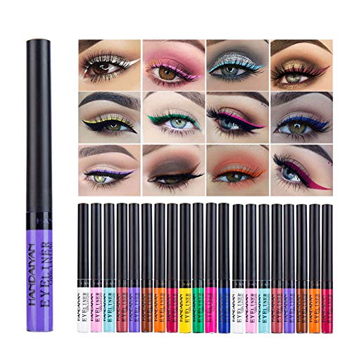 Greyghost Liquid Eyeliner Juego de delineador de ojos con purpurina de 12 colores,lápiz delineador de ojos impermeable,brillante,de larga duración,delineador de ojos mate