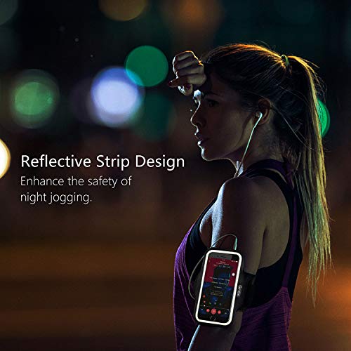 Gritin Brazalete Deportivo para Correr, Brazalete Móvil Deportivo Ajustable contra Sudor Correa de Extensión para iPhone 11 Pro/iPhone XS/X/iPhone 8/7/6/6s y Otros Teléfonos de Menos de 6.1"