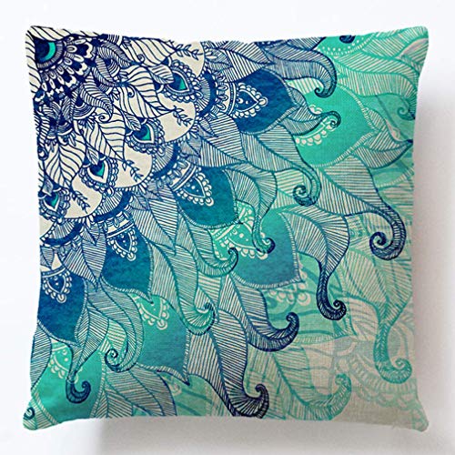 Gspirit 4 Pack Bohemia Mandala Algodón Lino Throw Pillow Case Funda de Almohada para Cojín 45x45 cm