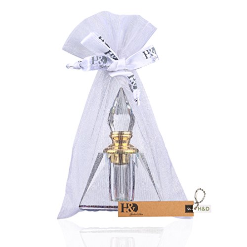 H&D - Mini botellas de perfume egipcias rellenables con pociones vacías de vidrio 3 ml (pirámide rectangular)