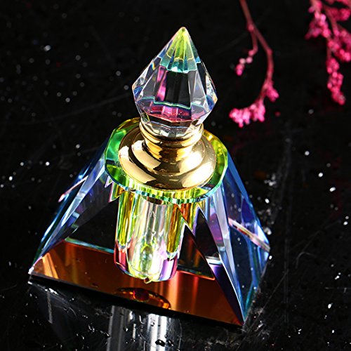 H&D - Mini botellas de perfume egipcias rellenables con pociones vacías de vidrio 3 ml (pirámide rectangular)