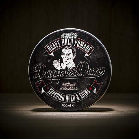 Heavy Hold Pomade By Dapper Dan Mens Hair Styling Product. A Strong Hold, High Shine, Water-Based Pomade Hair Product For Men. A Styling Mens Hair Product Developed By Professionals.