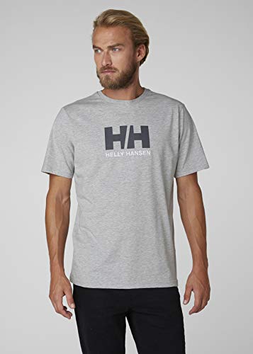 Helly Hansen HH Logo Camiseta Manga Corta, Hombre, Grey mélange, S