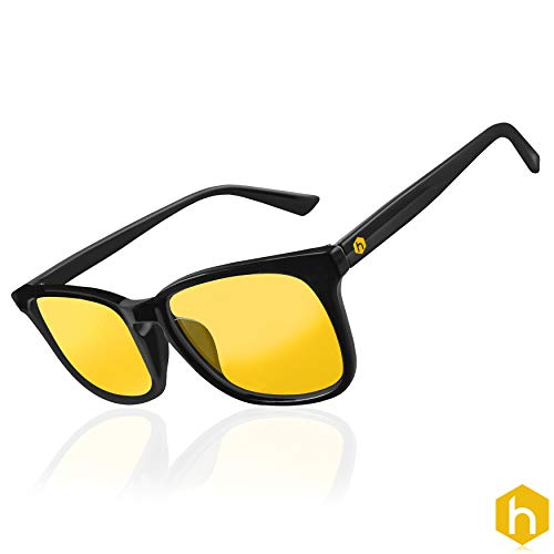 Hexagonal Advance Gaming ordenador gafas PC anti UV reflejo azul bloqueo de monitor de vídeo de luz ámbar amarillo lentes