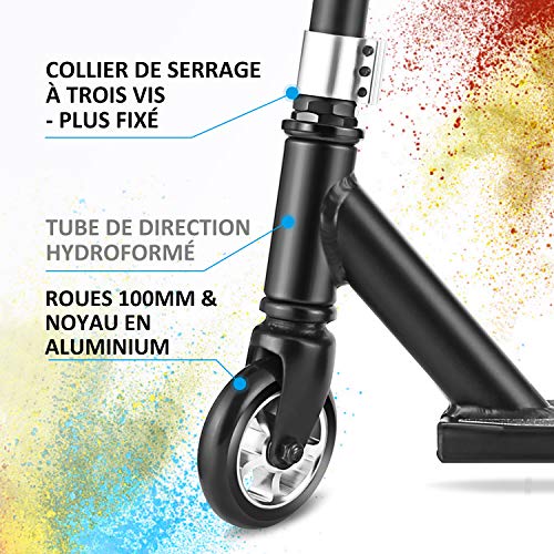 Hikole Patinete Freestyle - Scooter Freestyle Rotatorio de 360 Grados, Carga 100 kg, Manillar 80 cm