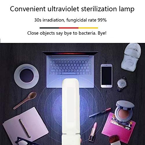 Houkiper Lámpara esterilizadora ultravioleta, desinfectante plegable LED UV Houkiper alimentado por batería y carga USB para el hogar, automóvil, mascota