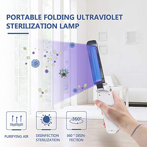 Houkiper Lámpara esterilizadora ultravioleta, desinfectante plegable LED UV Houkiper alimentado por batería y carga USB para el hogar, automóvil, mascota