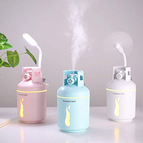 Humidificadores Vaporizador Vaporizador del tanque de gas Mini escritorio Purificador de aire Atomizador Gran capacidad - Apagado automático - Humidificación de aroma - Función de luz nocturna,White