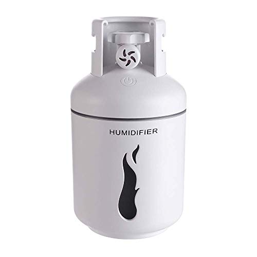 Humidificadores Vaporizador Vaporizador del tanque de gas Mini escritorio Purificador de aire Atomizador Gran capacidad - Apagado automático - Humidificación de aroma - Función de luz nocturna,White