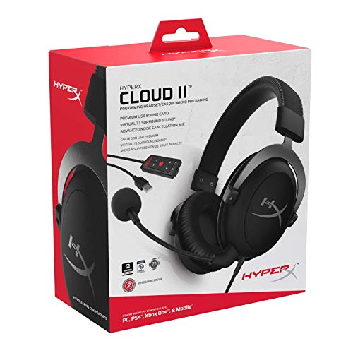 HyperX KHX-HSCP-GM Cloud II - Cascos de Gaming para PC/PS4/Mac, color gris