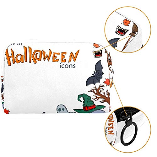 Iconos de Halloween pequeño bolso de maquillaje para bolso de viaje bolsa de maquillaje bolsa de cosméticos