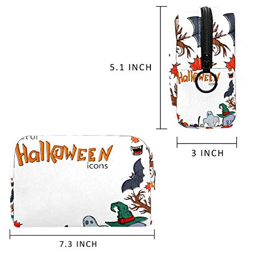 Iconos de Halloween pequeño bolso de maquillaje para bolso de viaje bolsa de maquillaje bolsa de cosméticos