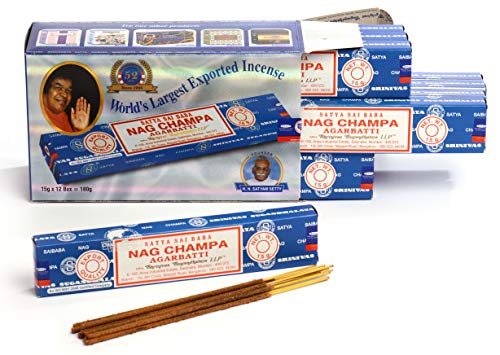 Incienso Nag Champa, 15 g, Satya, Lote de 12 recipientes