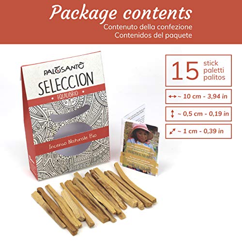 Incienso Natural Palo Santo - Variedad Selecciòn - 15 Palitos - Buen Humor, energía Positiva, purificación, perfumar el hogar - Sanacion Chamanica