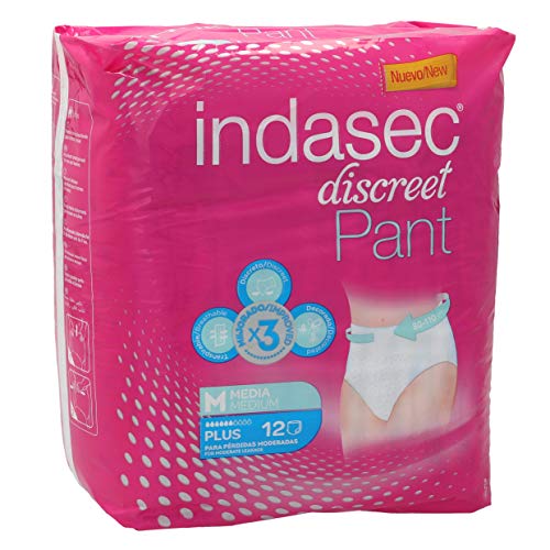 INDASEC Discreet pants de incontinencia plus talla M paquete 12 uds