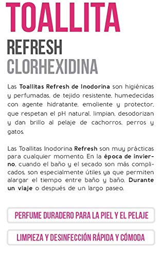 INODORINA PET100106 Toallitas Refresh Clorhexidina, 40 Unidades