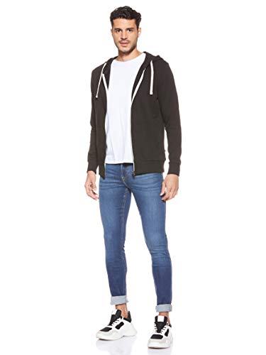 Jack & Jones Jjeholmen Sweat Zip Hood Noos Sudadera, Negro (Black), Large para Hombre