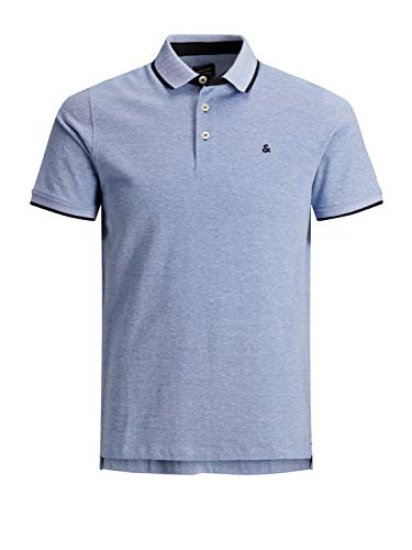 Jack & Jones Jjepaulos Polo SS Noos, Azul (Bright Cobalt Detail: Slim Fit), X-Small para Hombre