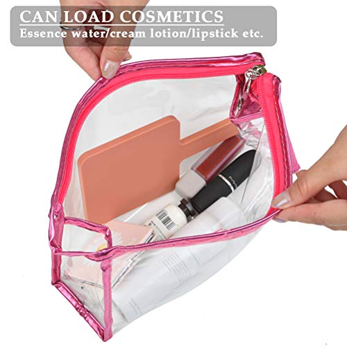 JAOMON 6 Bolsas Organizadoras de Maquillaje, Neceser de Viaje de Plástico Transparente, Estuche de Belleza, Bolsos Multicolores Cómodos y Espaciosos, Bolsos de Mujer, Bolso Portátil