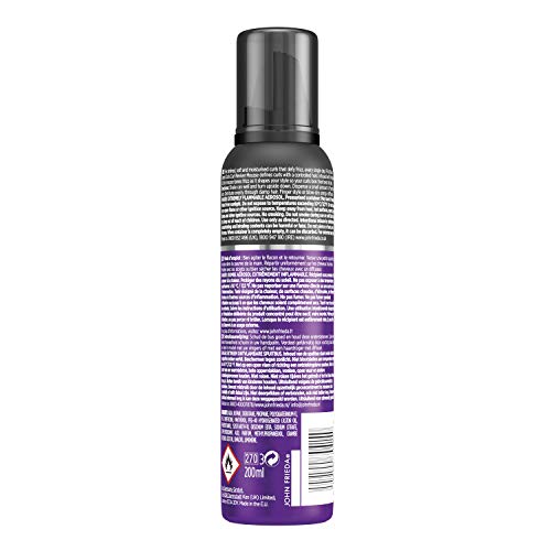 John Frieda Espuma Pelo Rizado 250ml | Pelo Encrespado | Protector Térmico | Rizos Definidos y Perfectos